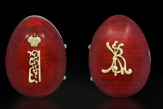 The Fabergé Tsesarevich egg, 1905, gold, red enamel and diamonds